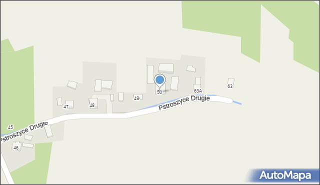 Pstroszyce Drugie, Pstroszyce Drugie, 50, mapa Pstroszyce Drugie