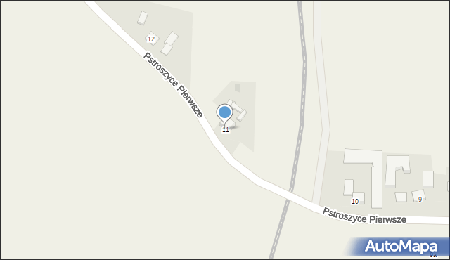 Pstroszyce Pierwsze, Pstroszyce Pierwsze, 11, mapa Pstroszyce Pierwsze