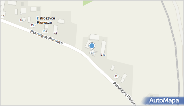 Pstroszyce Pierwsze, Pstroszyce Pierwsze, 13, mapa Pstroszyce Pierwsze