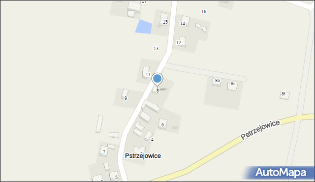 Pstrzejowice, Pstrzejowice, 8, mapa Pstrzejowice
