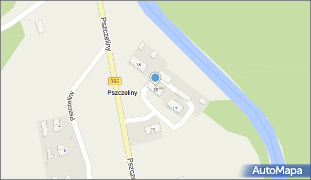 Pszczeliny, Pszczeliny, 16, mapa Pszczeliny