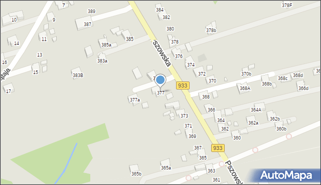 Pszów, Pszowska, 377, mapa Pszów