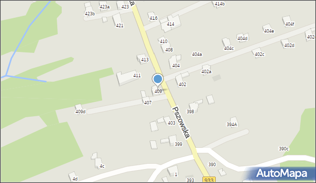 Pszów, Pszowska, 409, mapa Pszów