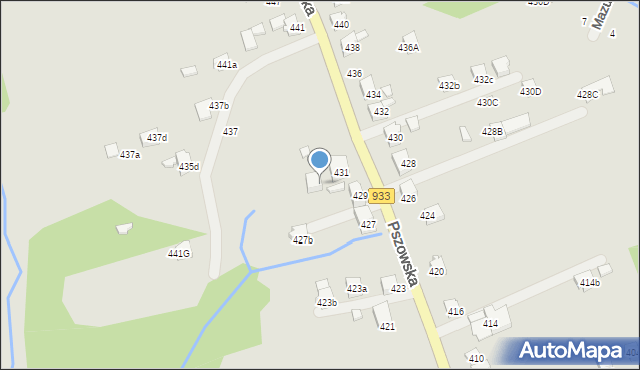 Pszów, Pszowska, 431A, mapa Pszów