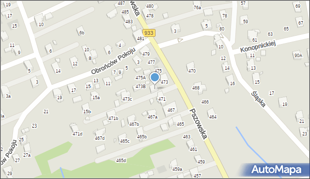 Pszów, Pszowska, 473a, mapa Pszów
