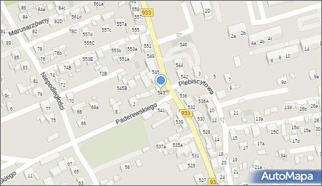 Pszów, Pszowska, 543, mapa Pszów