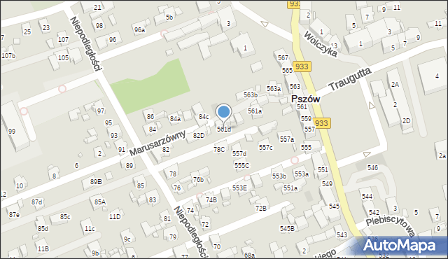 Pszów, Pszowska, 561d, mapa Pszów