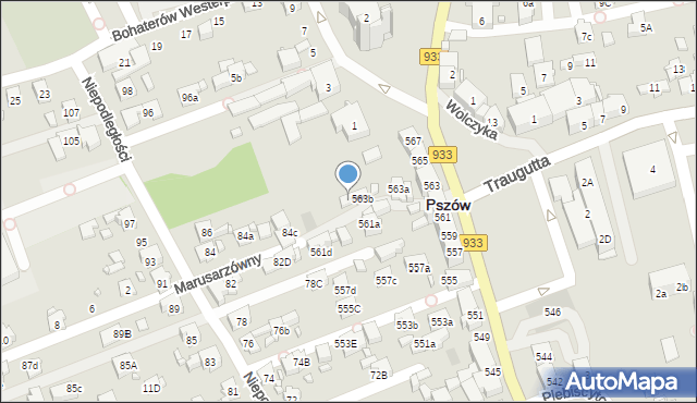 Pszów, Pszowska, 563c, mapa Pszów