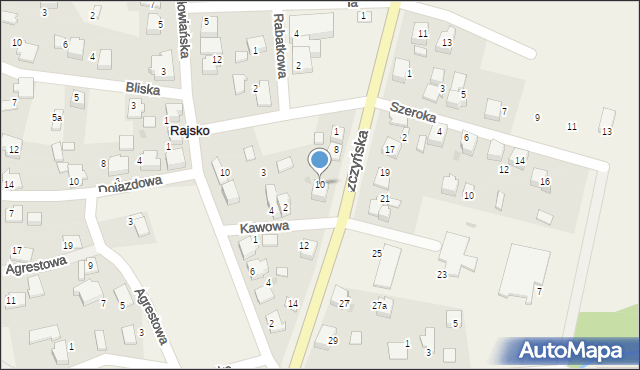 Rajsko, Pszczyńska, 10, mapa Rajsko