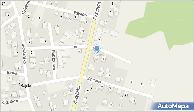 Rajsko, Pszczyńska, 11, mapa Rajsko