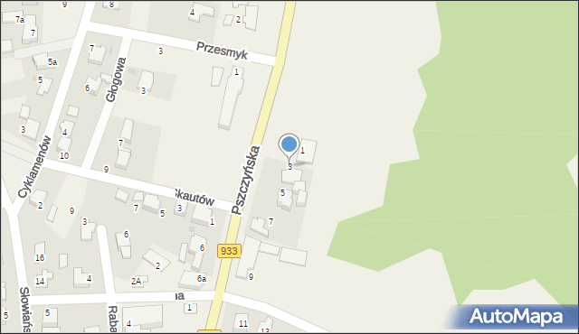 Rajsko, Pszczyńska, 3, mapa Rajsko