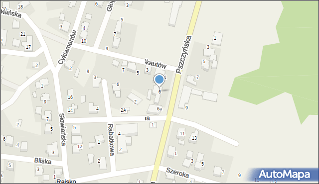 Rajsko, Pszczyńska, 6, mapa Rajsko