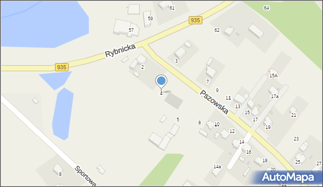 Rzuchów, Pszowska, 4, mapa Rzuchów