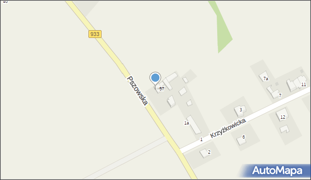 Rzuchów, Pszowska, 59, mapa Rzuchów