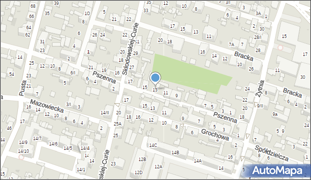 Sosnowiec, Pszenna, 13, mapa Sosnowca