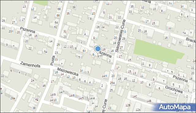 Sosnowiec, Pszenna, 4, mapa Sosnowca