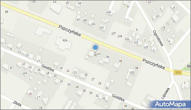 Suszec, Pszczyńska, 92, mapa Suszec