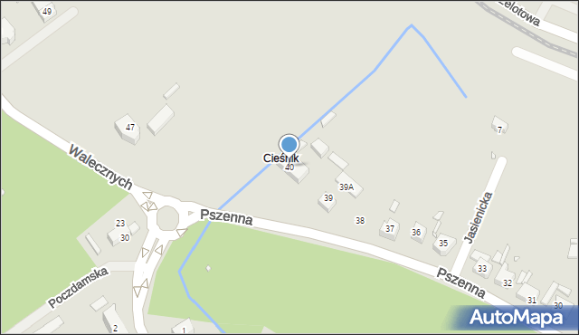 Szczecin, Pszenna, 40, mapa Szczecina