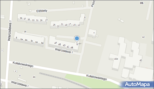 Szczecin, Pszczelna, 4, mapa Szczecina