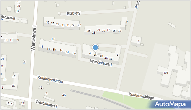 Szczecin, Pszczelna, 4E, mapa Szczecina