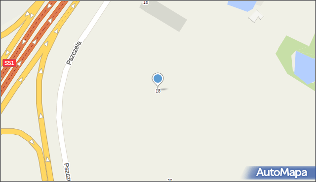 Tomaszkowo, Pszczela, 18, mapa Tomaszkowo