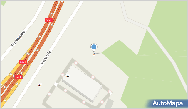 Tomaszkowo, Pszczela, 8, mapa Tomaszkowo