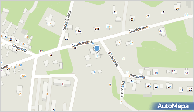 Tuszyn, Pszczela, 1, mapa Tuszyn