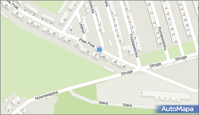 Wałbrzych, Psie Pole, 39, mapa Wałbrzycha