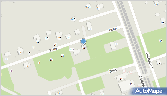 Warszawa, Pstra, 14, mapa Warszawy