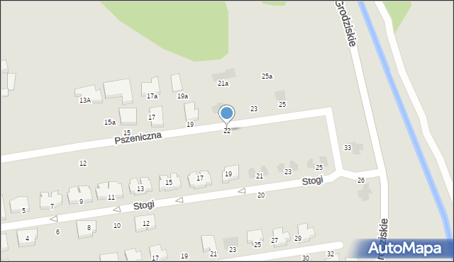 Warszawa, Pszeniczna, 22, mapa Warszawy