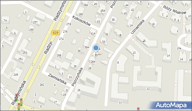 Warszawa, Pszczyńska, 30, mapa Warszawy