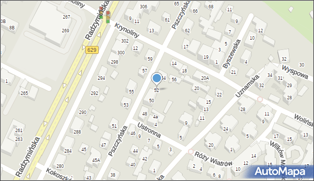 Warszawa, Pszczyńska, 52, mapa Warszawy