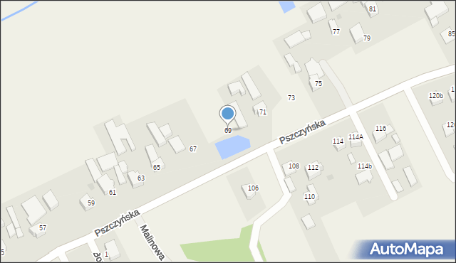 Warszowice, Pszczyńska, 69, mapa Warszowice