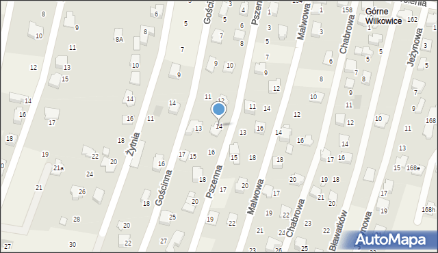 Wilkowice, Pszenna, 14, mapa Wilkowice