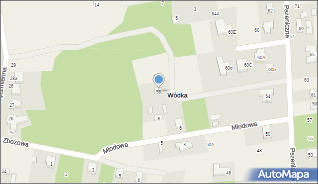 Wódka, Pszeniczna, 58, mapa Wódka