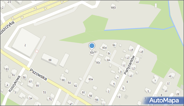 Wodzisław Śląski, Pszowska, 62c, mapa Wodzisławia Śląskiego