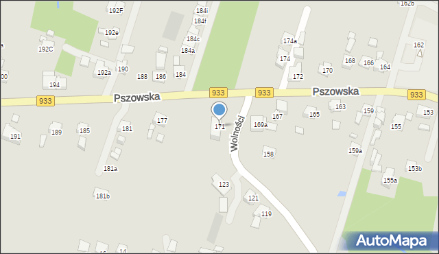 Wodzisław Śląski, Pszowska, 171, mapa Wodzisławia Śląskiego