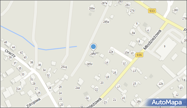 Wodzisław Śląski, Pszowska, 285c, mapa Wodzisławia Śląskiego