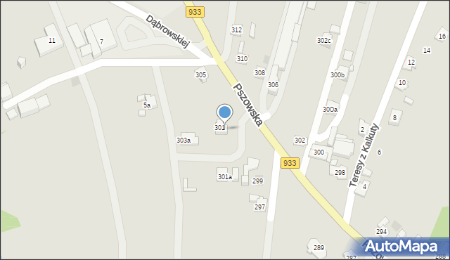 Wodzisław Śląski, Pszowska, 303, mapa Wodzisławia Śląskiego