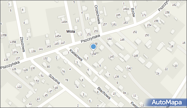 Wola, Pszczyńska, 134, mapa Wola