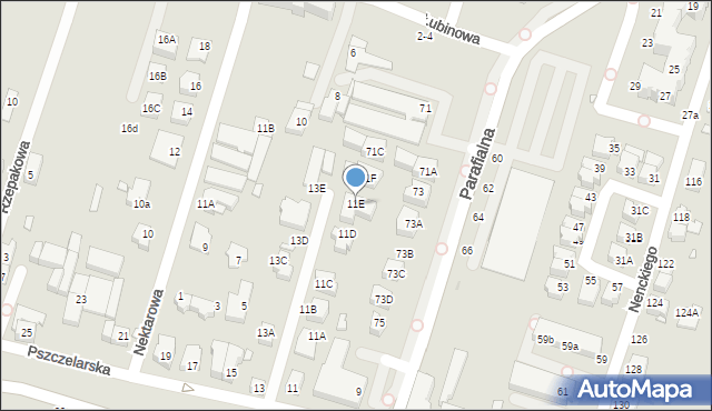 Wrocław, Pszczelarska, 11E, mapa Wrocławia