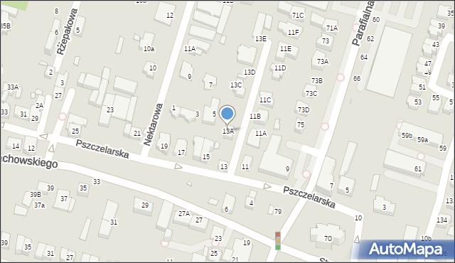 Wrocław, Pszczelarska, 13A, mapa Wrocławia