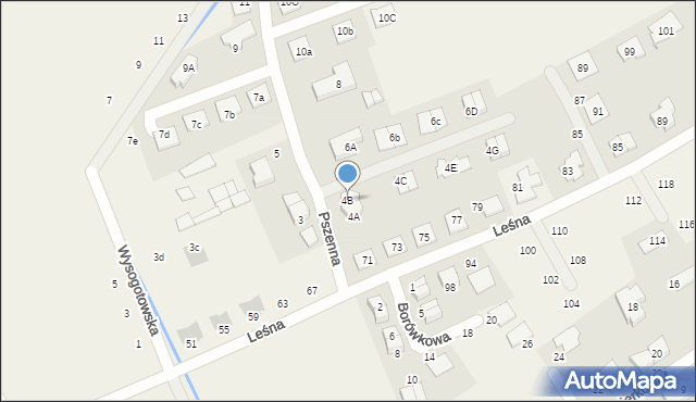 Wysogotowo, Pszenna, 4B, mapa Wysogotowo