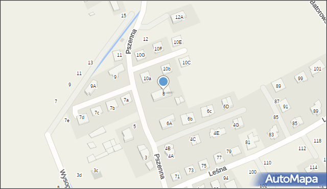 Wysogotowo, Pszenna, 8, mapa Wysogotowo
