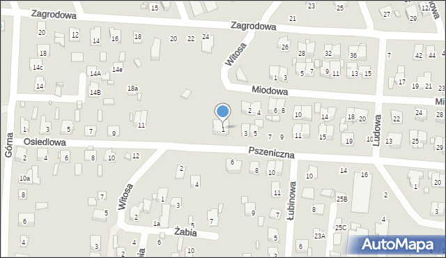 Zamość, Pszeniczna, 1, mapa Zamościa