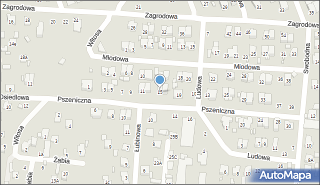 Zamość, Pszeniczna, 15, mapa Zamościa