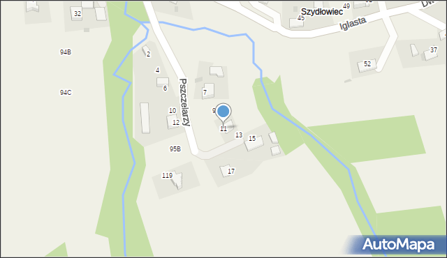 Zawadka, Pszczelarzy, 11, mapa Zawadka