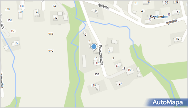 Zawadka, Pszczelarzy, 8, mapa Zawadka