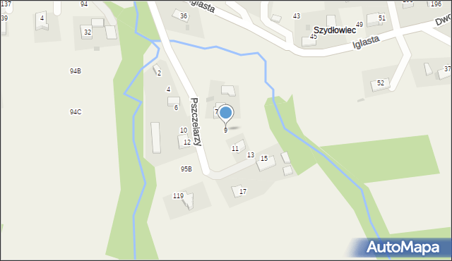 Zawadka, Pszczelarzy, 9, mapa Zawadka