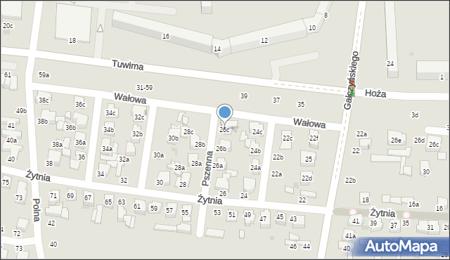 Zgierz, Pszenna, 26c, mapa Zgierz